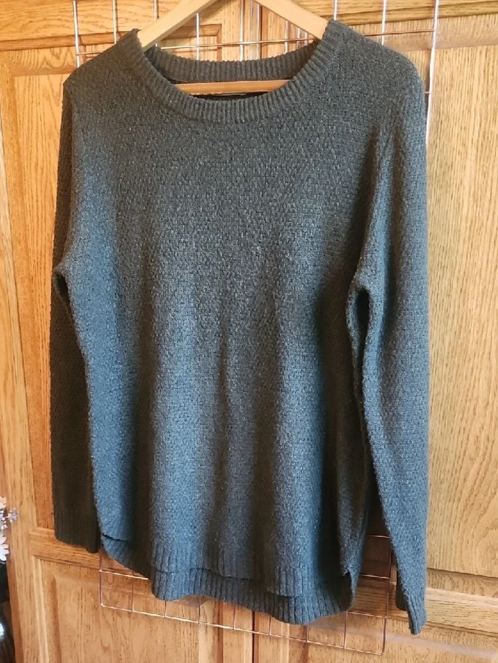 Olive Green Crewneck Sweater, Size XL - Picture 2 of 9